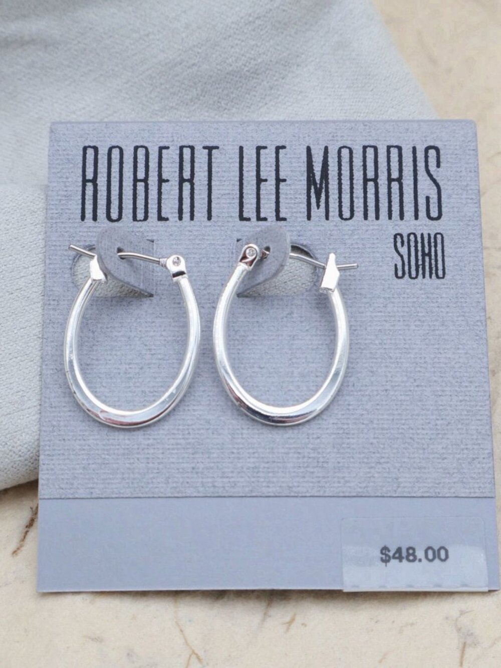 Robert Lee Morris Silver Hoop Earrings Minimalist Chic Jewelry